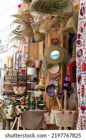 Souvenir Shop Entrance In Typical Medina Market In Marrakesh