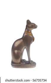 Souvenir statue of the Egyptian god  Bastet cat isolated