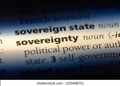 sovereignty word in a dictionary. sovereignty concept.