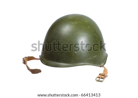 Soviet army Helmet Second World War isolated on white