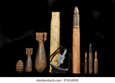 Soviet  cannon-shells  &  Old gunner's clinometer