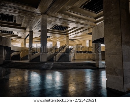 Soviet Constructivism. Armenian architecture. High quality photo