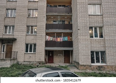 Soviet Gray Scary Badly Built House From The Cold War