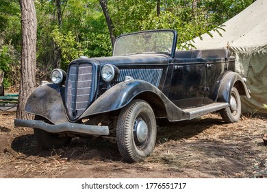 A Soviet Passenger Car GAZ M1 Emka With A Phaeton Body Standing In A Sunny Forest. Nedvigovka, Rostov-on-Don Region / Russia - 30 Aug 2013.