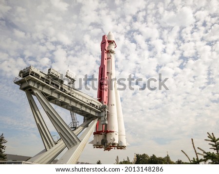 Soviet rocket Vostok, was used to launch the first man into space.The Vostok rocket was used to launch the first man into space.