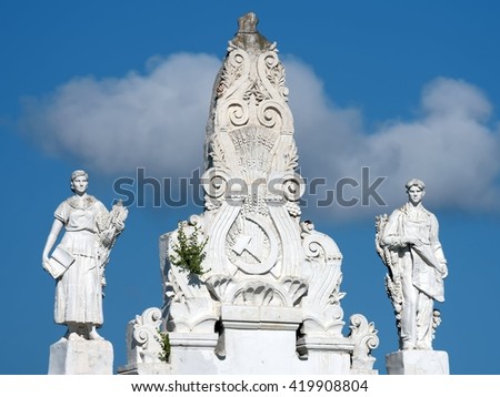 Soviet stalin era sculpture composition
