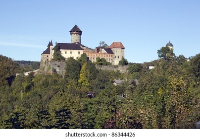 Sovinec Castle, the largest castle complex in the district Bruntal, Czech Republic