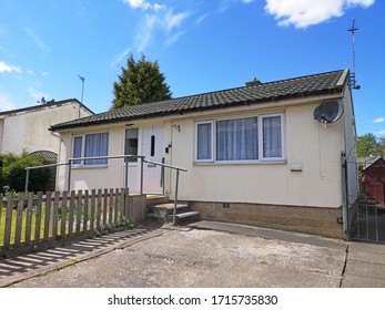 SOWERBY BRIDGE, UK - APRIL 27, 2020: View Of A 1949s Prefabricated Building The Centre Of Sowerby Bridge On Bright Sunny Afternoon, Calderdale, West Yorkshire, UK