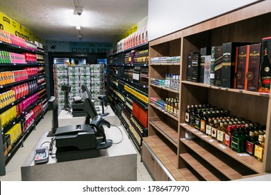 Soweto, South Africa - December 1, 2016: Fully Stocked Shelves Of Alcohol At Local Pick N Pay Liquor Store