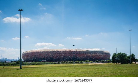 Soweto, South Africa - Feb 2020:FNB Stadium Johannesburg, Home Of The Soccer Team, Kaizer Chiefs