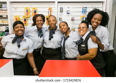 Soweto, South Africa - February 15, 2017: Grocery Store Staff At Local Pick 'n Pay Spaza Shop