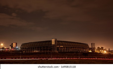 Soweto, South Africa - March 26, 2011: Orlando Soccer Stadium In Soweto At Night With The Lights Off During Earth Hour