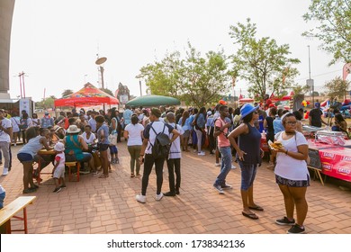 Soweto, South Africa - September 17, 2017: Diverse African People At A Bread Based Street Food Outdoor Festival