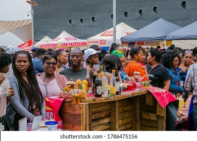 Soweto, South Africa - September 17, 2017: Diverse African People At A Bread Based Street Food Outdoor Festival