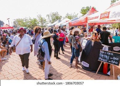 Soweto, South Africa - September 17, 2017: Diverse African People At A Bread Based Street Food Outdoor Festival