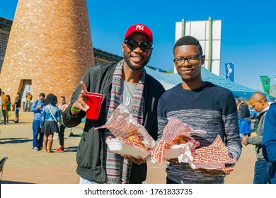 Soweto, South Africa - September 8, 2018: Diverse African People At A Bread Based Street Food Outdoor Festival