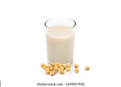 Soy Milk Isolated On White Background.