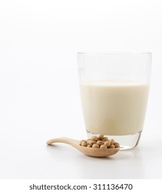 Soy Milk On White Background