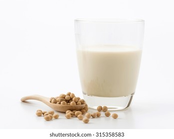 Soy Milk On White Background