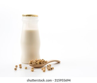 soy milk on white background