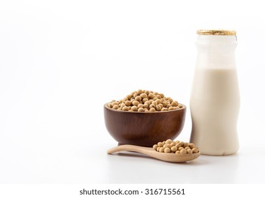 Soy Milk On White Background