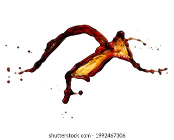 Soy Sauce Splash On White Background