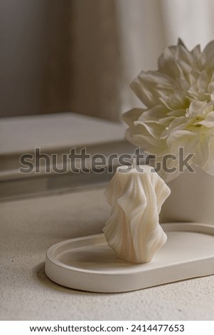 Soy wax candle elegant on white interior