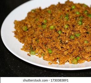 Soya Keema Matar, A Preparation Of Soya Chunks With Green Peas. 