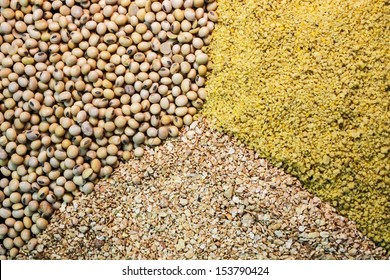 Soybean And Soybean Meal With Steamed Beans.