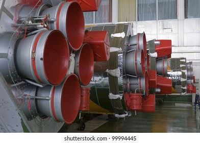 Soyuz Space Rocket Engines. Baikonur Cosmodrome