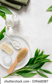 Spa background with a space for a text, vertical orientation, view from above, flat lay
