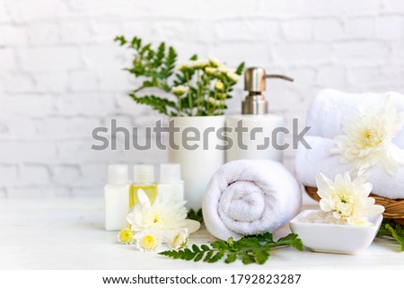 Spa beauty massage health wellness. Spa Thai therapy treatment aromatherapy for body woman with white flower nature candle for relax and summer time.  Lifestyle and cosmetic Concept