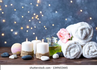 Spa Wellness Setting Natural Soap Candles Stock Photo (Edit Now) 98827694