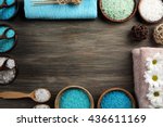 Spa composition on wooden background