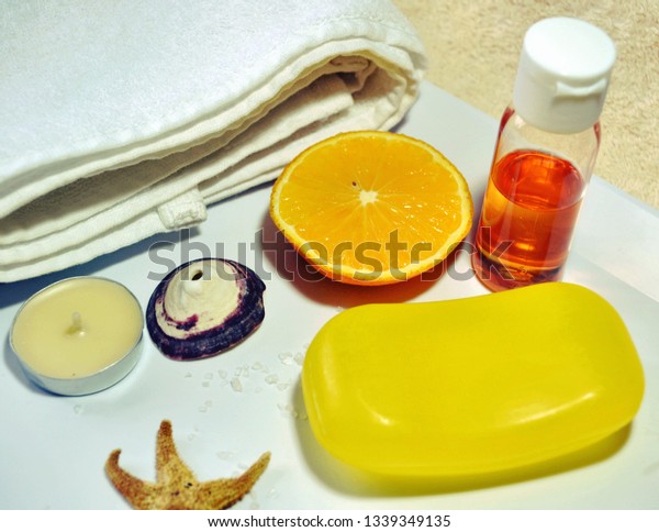 Spa Composition Organic Orange Skin Hair Stock Photo Edit Now