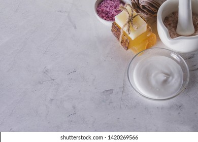 Spa elements on grey background - Shutterstock ID 1420269566
