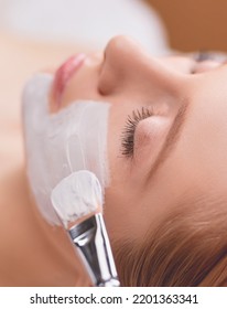 Spa Facial Mask Application. Spa Beauty Organic Facial Mask Application At Day Spa Salon