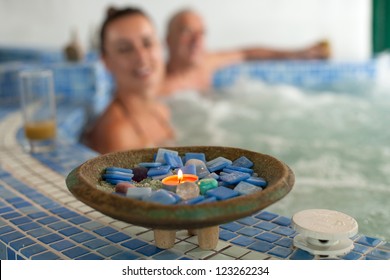 Spa Hydrotherapy Couple Waterfall Swimming Pool Water