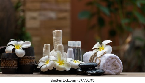 Spa massage compress balls, herbal ball and treatment  spa, Thailand, select focus
