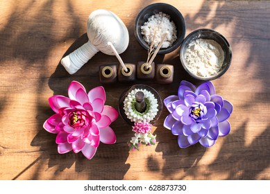 Spa massage compress balls, herbal ball and treatment spa, Thailand, select focus