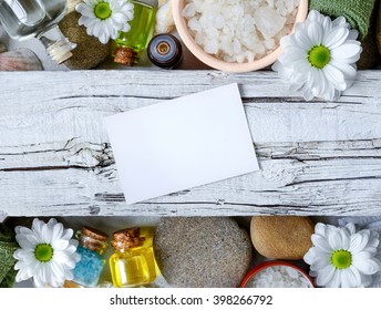 Spa And Natural Cosmetics Leaflet Concept With A Blank Card For A Text