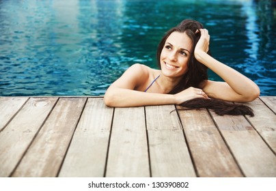 Spa In Pool, Woman