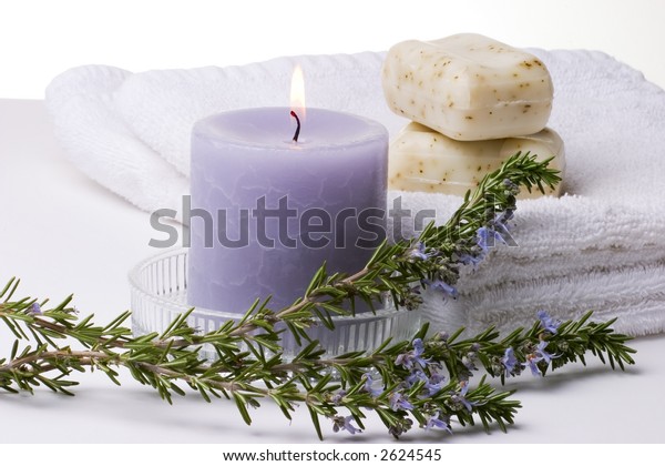 Spa Set Rosemary Best Suited Relaxing Stock Photo 2624545 | Shutterstock