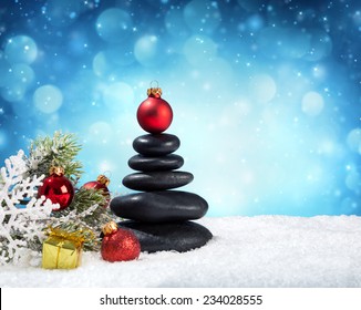 spa stones - in christmas 