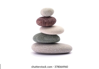 Spa Stones Isolated White Background