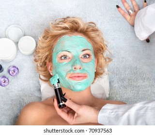 Spa Thermal Mud Face Pack On Woman Face