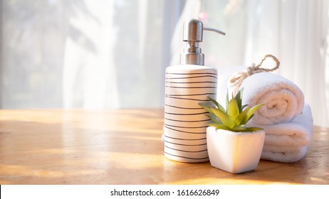 spa towels on white surface - Shutterstock ID 1616626849