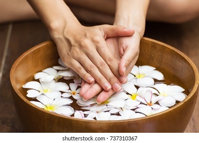 Spa Treatment And Product For Female Feet And Hand Spa, Thailand. Select And Soft Focus