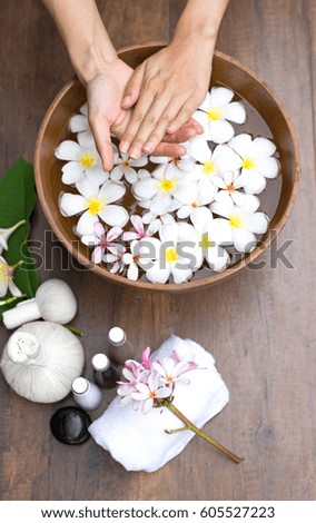 Spa treatment and product for female feet and hand spa, relax and health care, Thailand.  Healthy Concept.