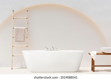 Spa Treatment Set In Minimal Bathroom Interior